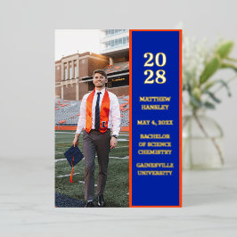 Con Relieve Metalizado Moderna Invitación de graduación de fotografías az