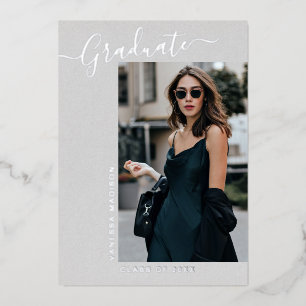 Con Relieve Metalizado Moderna Invitación elegante de fotografía Minimali