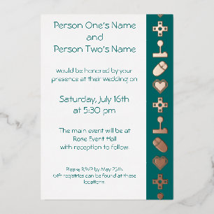 Con Relieve Metalizado Modo Multijugador en Invitación de Hojalata Teal