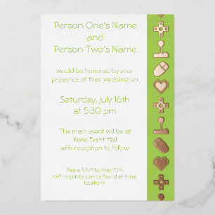 Con Relieve Metalizado Modo Multijugador en Invitación de Peridot Foil