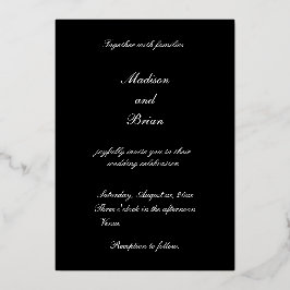 Con Relieve Metalizado Monocromo Lujoso: Negro y Blanco, Invitación