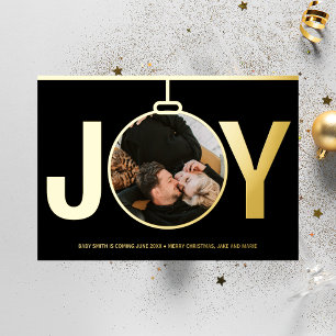 Con Relieve Metalizado Navidades de alegría Invitación de embarazo de vac