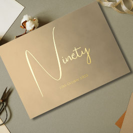 Con Relieve Metalizado Novena 90.ª Invitación al cumpleaños masculino