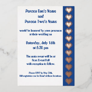 Con Relieve Metalizado Nuestra Invitación de Corazones de 8 Bits en Hojas