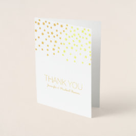 Con Relieve Metalizado Oro Estrellas Gracias tarjeta personalizada