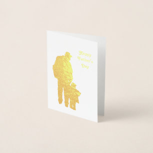 Con Relieve Metalizado Papi 'n' Kiddo Silhouette 1 tarjeta del Día del Pa