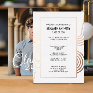 Con Relieve Metalizado Partido de graduación de Invitación fotográfica ve