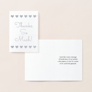 Con Relieve Metalizado Personalizable, simple "¡Muchas gracias!" Tarjeta