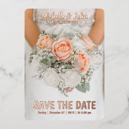 Con Relieve Metalizado portada de película de invitación de boda elegante