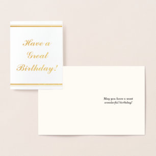 Con Relieve Metalizado Profesional, Dapper tarjeta "Have a Great Birday"