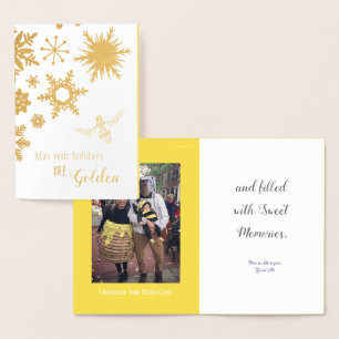 Con Relieve Metalizado Que tus vacaciones sean doradas   Tarjeta de foto