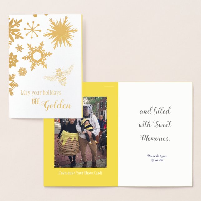 Con Relieve Metalizado Que tus vacaciones sean doradas | Tarjeta de foto (Demostración)