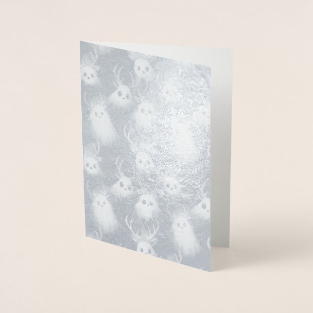 Con Relieve Metalizado Reno fantasma - Tarjeta de Navidades de Gótico esp (Anverso)