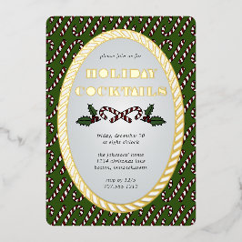 Con Relieve Metalizado Sueño de Navidades Candy Cane | Invitación al Reli