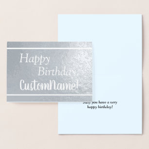 Con Relieve Metalizado Tarjeta básica, mínima y simple de "cumpleaños fel