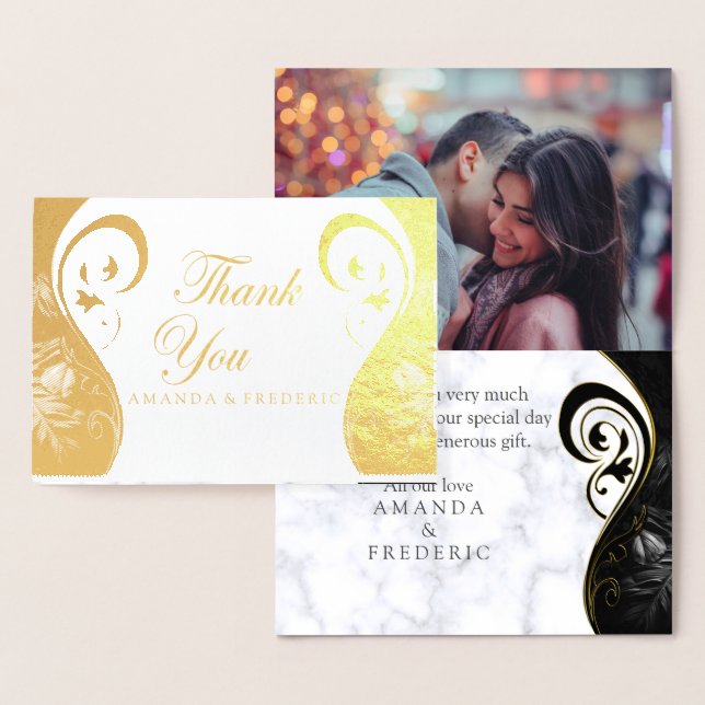 Con Relieve Metalizado Tarjeta de agradecimiento a la persona moderna de  (Demostración)