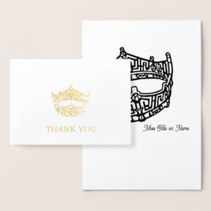 Con Relieve Metalizado Tarjeta de agradecimiento a Miss América Crown Rel