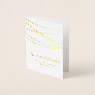 Con Relieve Metalizado Tarjeta de agradecimiento a Twinkle Lights de Reli