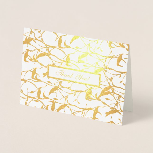 Con Relieve Metalizado Tarjeta de agradecimiento al boda (Anverso)