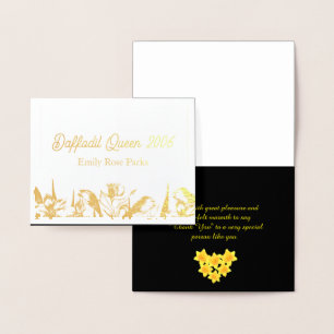 Con Relieve Metalizado Tarjeta de agradecimiento al concurso Daffodil Mis
