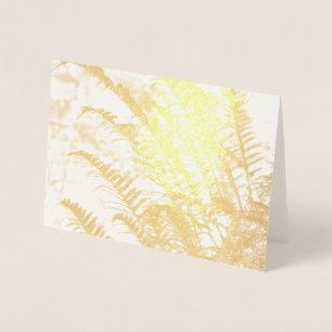 Con Relieve Metalizado Tarjeta de agradecimiento de Golden Fern