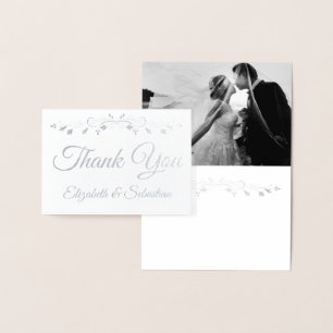 Con Relieve Metalizado Tarjeta de agradecimiento de la elegante boda del