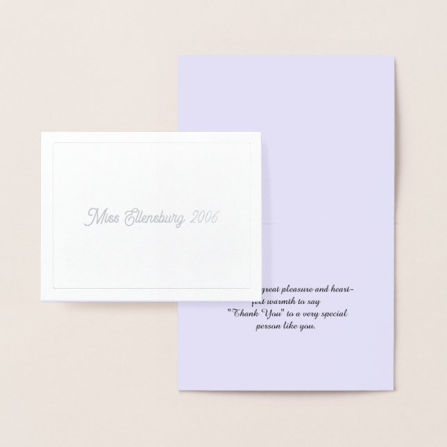 Con Relieve Metalizado Tarjeta de agradecimiento de Miss USA America (Demostración)