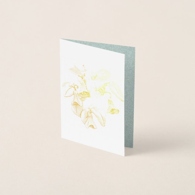 Con Relieve Metalizado Tarjeta de agradecimiento ecológica (Anverso)