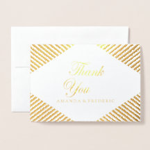 Tarjeta de agradecimiento Gold Foil Tan - Marsala