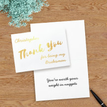 Tarjeta de agradecimiento para el acompañante de l
