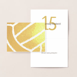 Con Relieve Metalizado Tarjeta de cumpleaños de papel de aluminio dorado 
