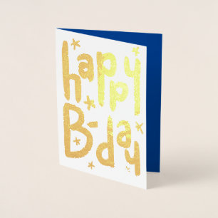 Con Relieve Metalizado Tarjeta de cumpleaños de papel de aluminio Feliz C