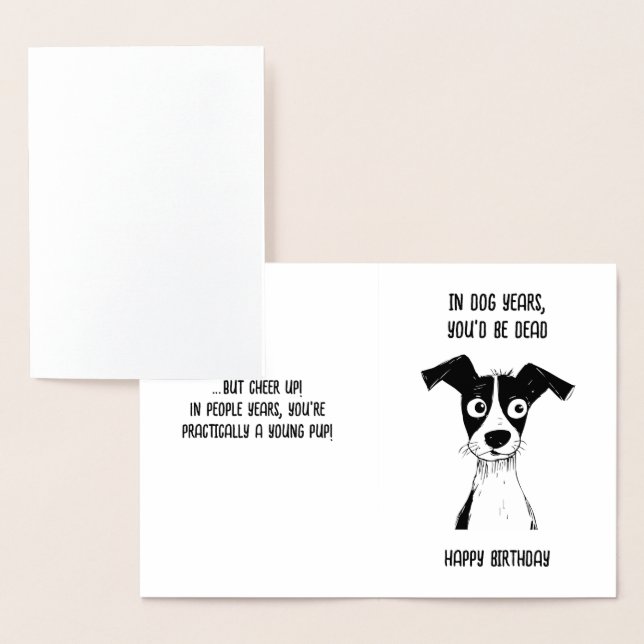 Con Relieve Metalizado Tarjeta de cumpleaños divertida tarjeta de cumplea (Demostración)
