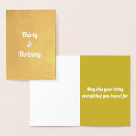 Con Relieve Metalizado Tarjeta de cumpleaños para 30 y 30 años