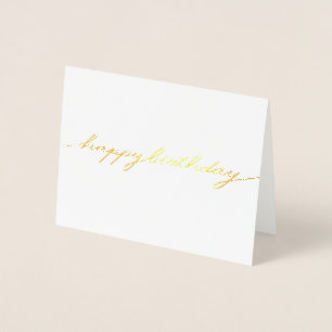 Con Relieve Metalizado Tarjeta de cumpleaños simple brillante de papel de