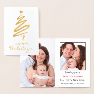Con Relieve Metalizado Tarjeta de festividad fotográfica personalizada de