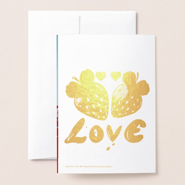 Con Relieve Metalizado Tarjeta de Foto de Amor Personalizada – Tarjeta Ro (Reverso con sobre)