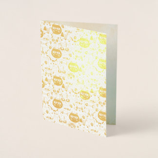 Con Relieve Metalizado Tarjeta de gatos traviesos