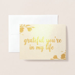 Con Relieve Metalizado Tarjeta de Gratitud