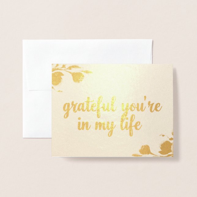 Con Relieve Metalizado Tarjeta de Gratitud (Anverso con sobre)