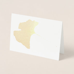 Con Relieve Metalizado Tarjeta de hoja Ginkgo Biloba