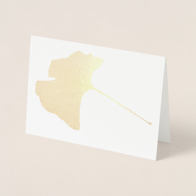 Con Relieve Metalizado Tarjeta de hoja Ginkgo Biloba (Anverso)