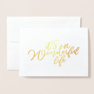 Con Relieve Metalizado Tarjeta de Navidad de Papel de Oro Es una Vida Mar