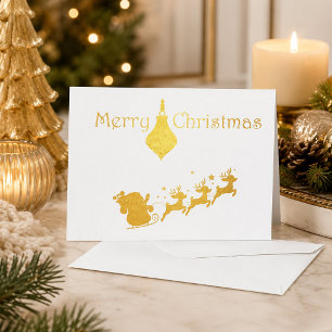 Con Relieve Metalizado Tarjeta de Navidad encantadora