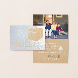 Con Relieve Metalizado Tarjeta de Navidad Kado personalizable Foto