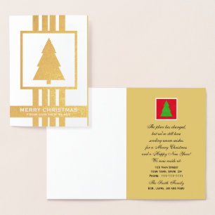 Con Relieve Metalizado Tarjeta de Navidades de cambio de dirección de Rel
