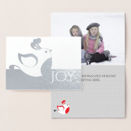 Con Relieve Metalizado Tarjeta de Navidades de fotografía de Silver Partr