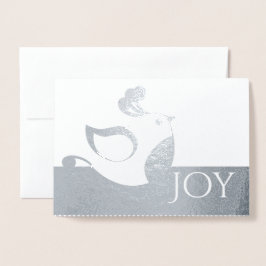 Con Relieve Metalizado Tarjeta de Navidades de fotografía de Silver Partr