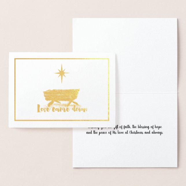Con Relieve Metalizado Tarjeta de Navidades de Love Came Down (Demostración)
