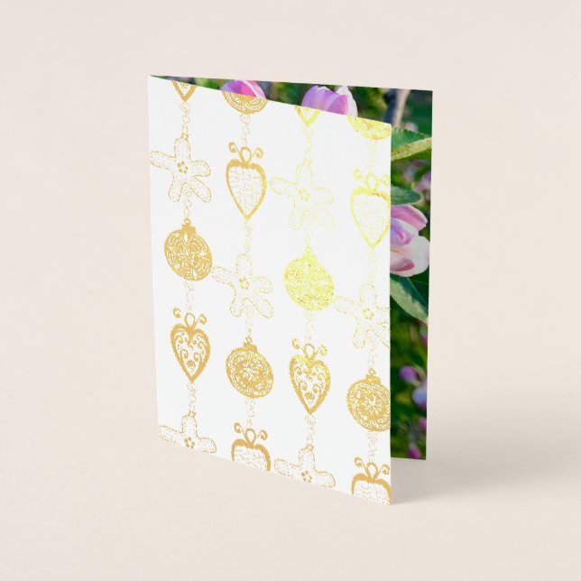 Con Relieve Metalizado Tarjeta de Navidades de ornamentos de Cape Cod (Anverso)